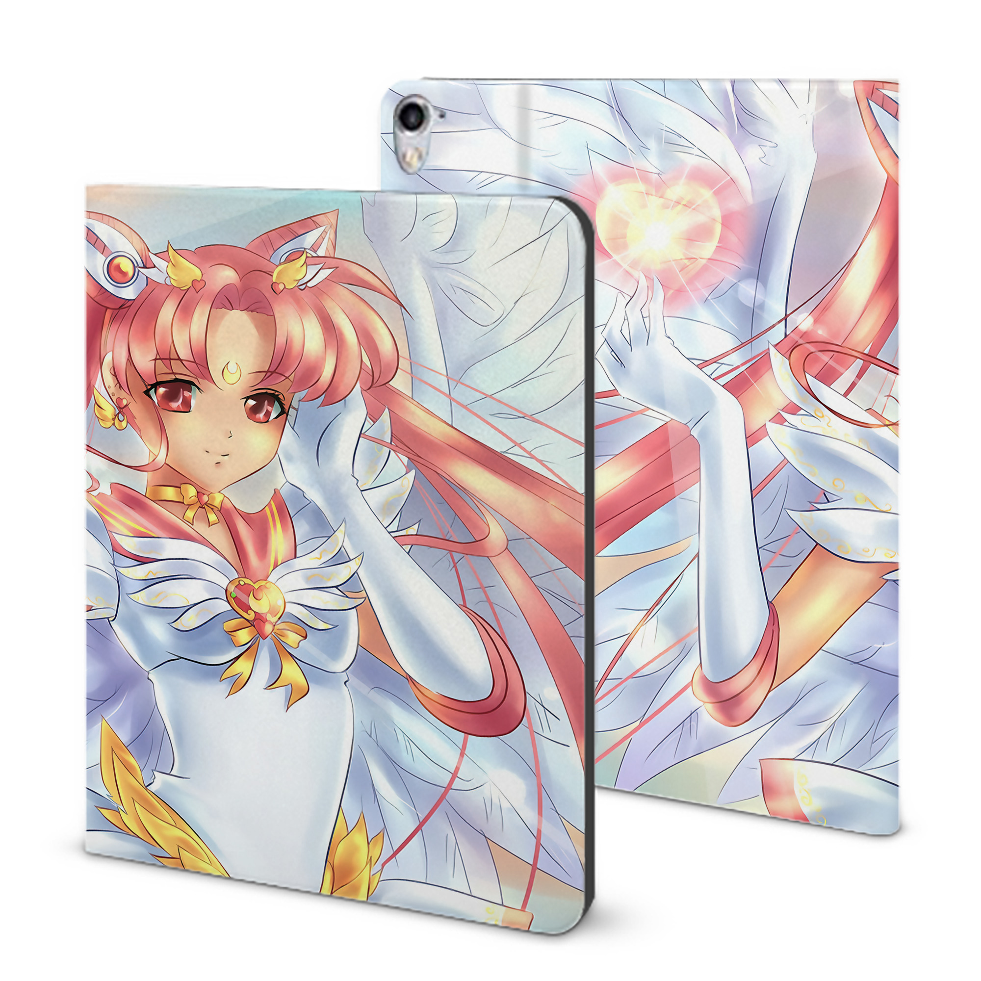 （画像用） 美少女戦士セーラームーン Sailor Moon IPad ケース ブック型 PUレザー TPU 耐衝撃 軽量 薄型 ペン収納なし 全面保護 IPad 各モデル対応